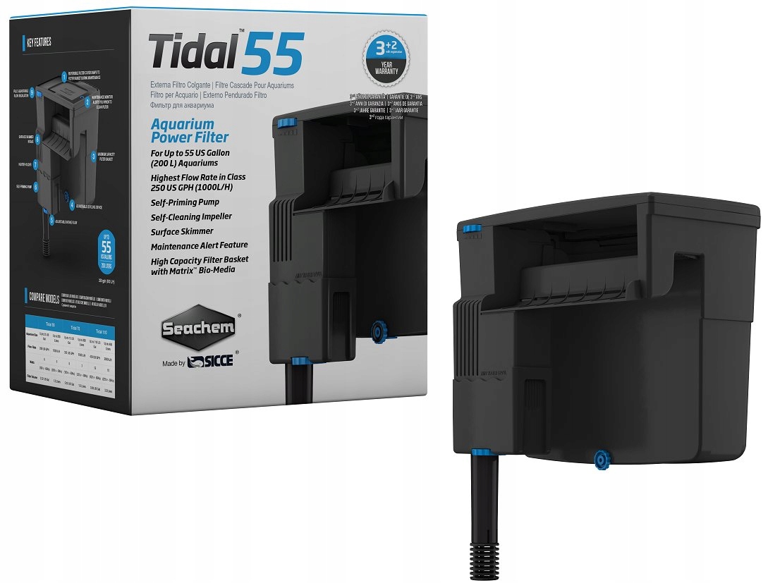Seachem Tidal 55 Filtr Kaskadowy Zewnęczny 1000L/H