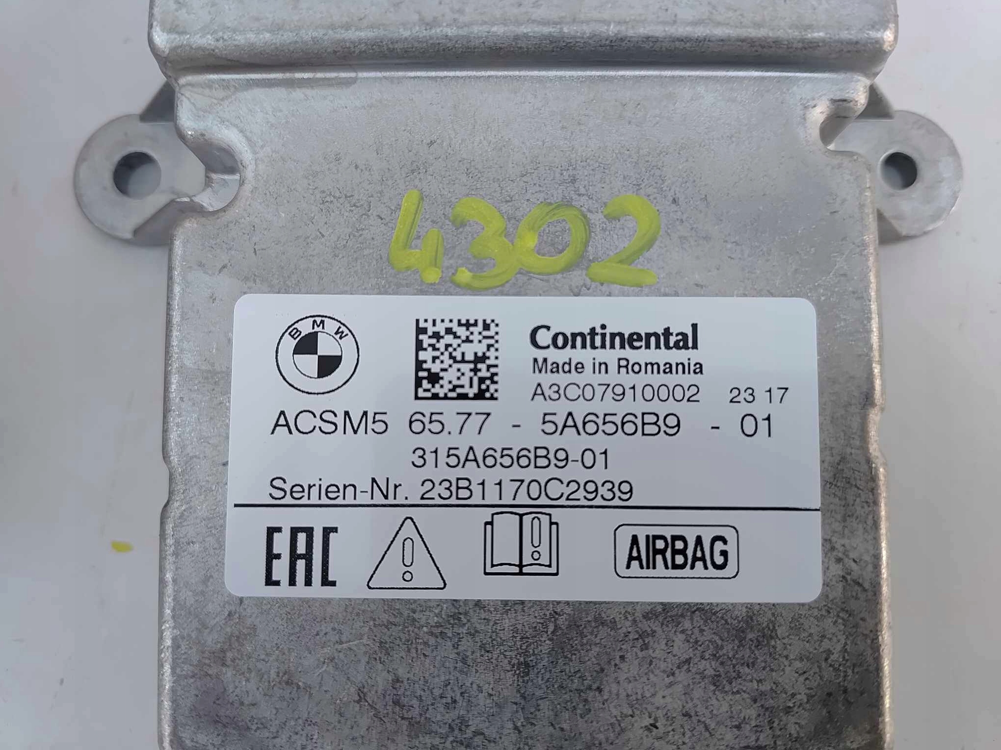 BMW 3 G20 G21 Блок airbag оригинал 4302