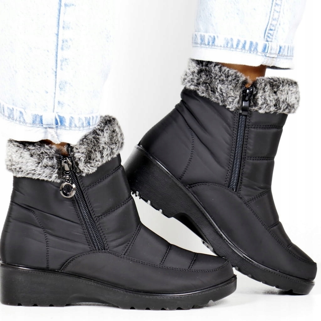 Dámské Kotníkové Sněhule Se Zarážkami V Podrážce, Lehké, Dva Zipy, Top