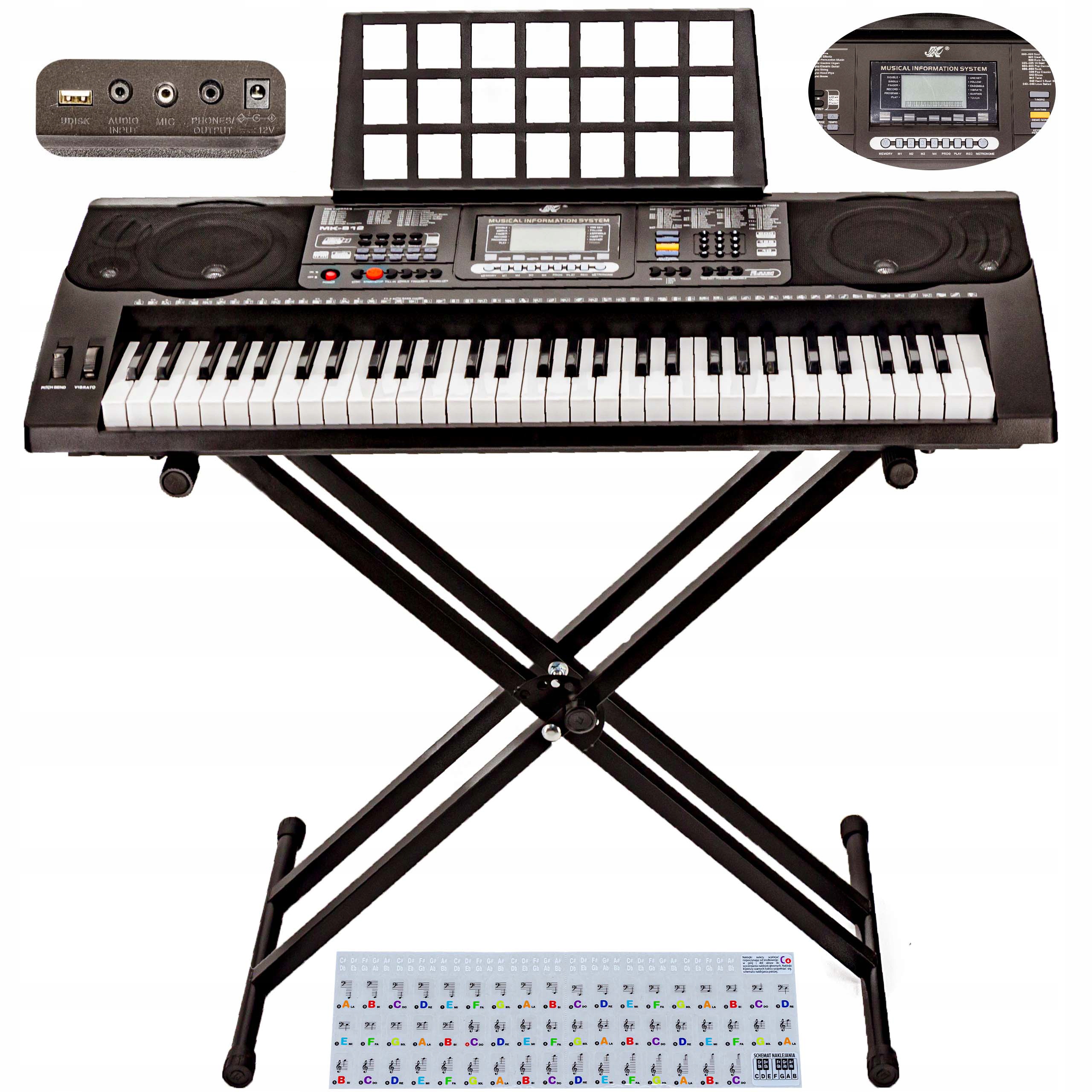 

Keyboard Organy MK-812 61 dynamiczne klawisze Usb