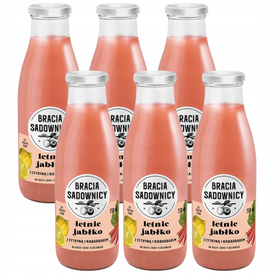 Levně Bracia Sadownicy Limonáda letní jablko s citronem a rebarborou 750 ml x 6