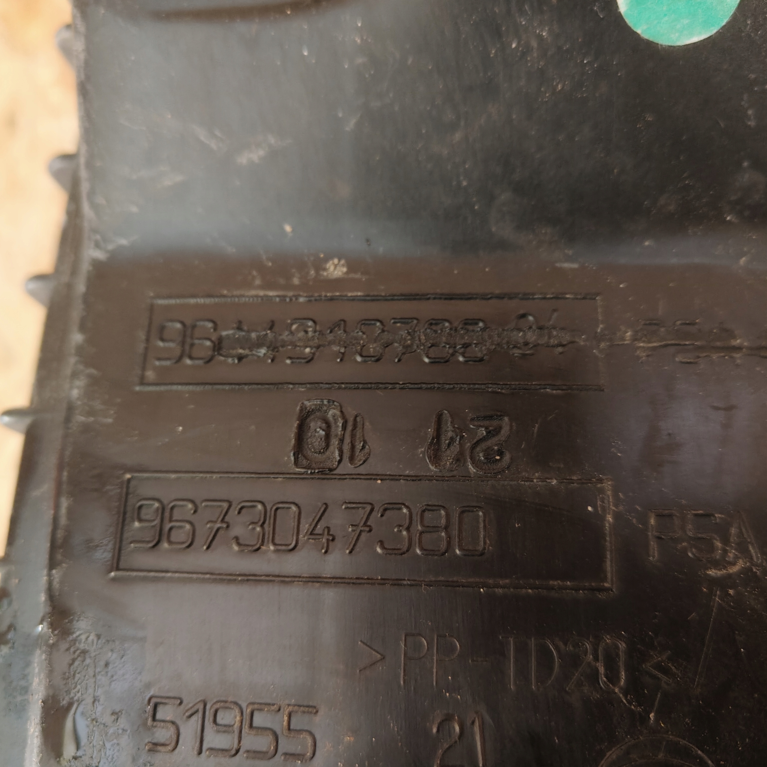 Gehäuse filter luft PSA 9673047380 C5 2.2
