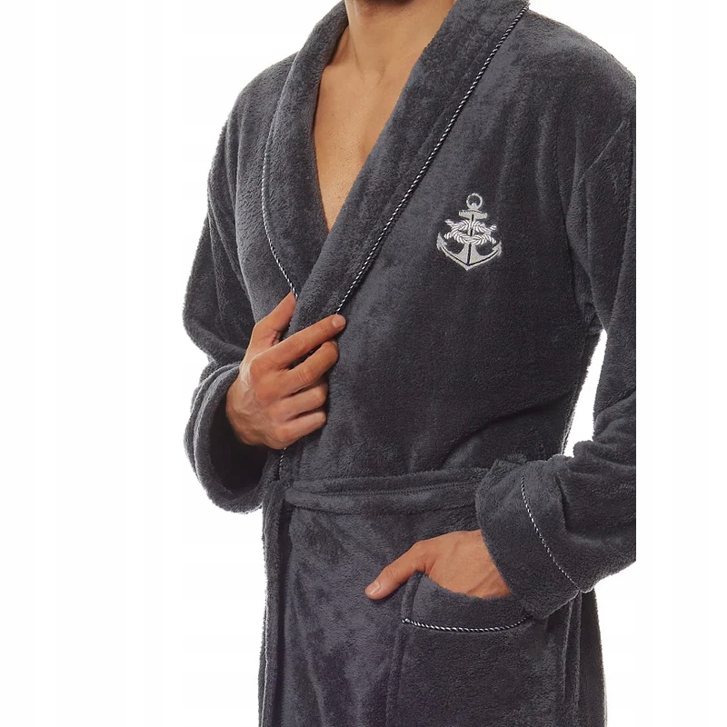 L&L pánský teplý župan 2114 Marine ke kolenům velikost XL