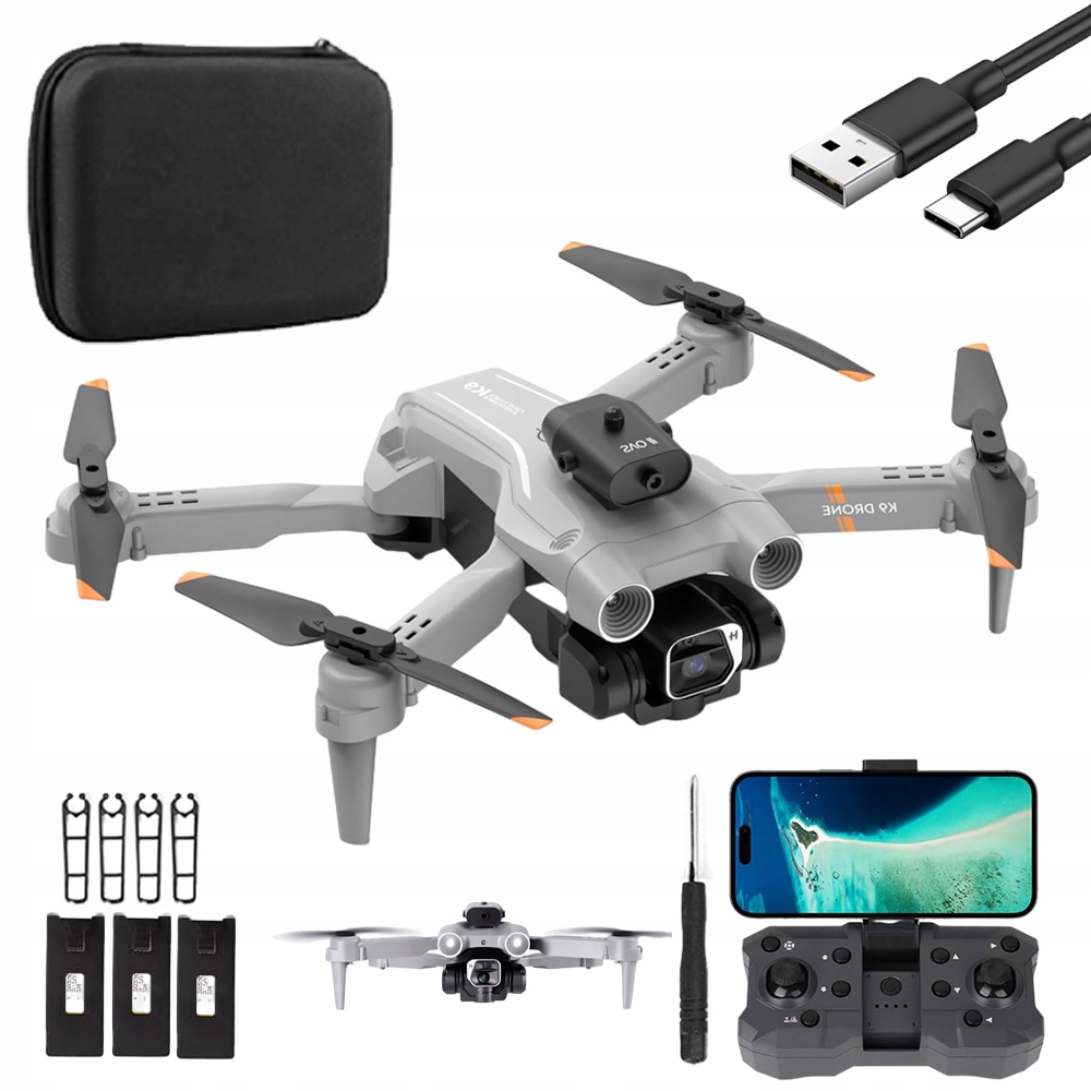 Dron kvadrokoptéra Hd kamera skládací vyhýbání překážkám start/přistání 3 baterie