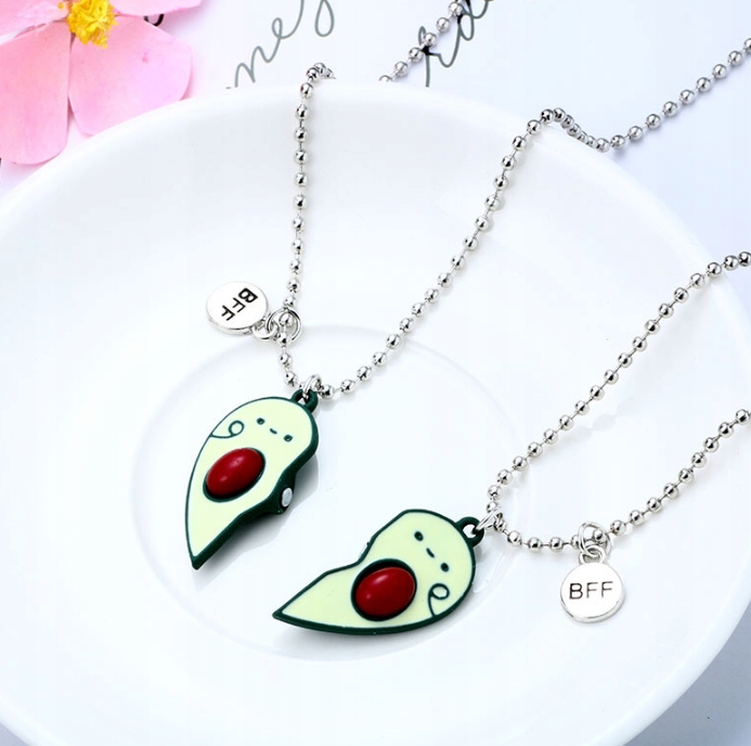 Naszyjnik Przyjaźni Awokado dla Par BFF PRZYJACIÓŁ Długość całkowita 50 cm