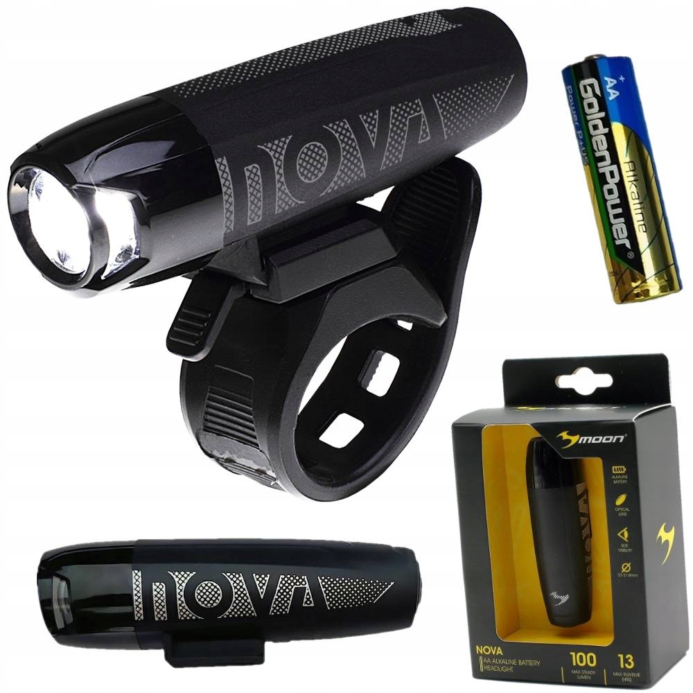 Lampka Rowerowa Przednia Moon Nova 100 lm Na Baterie Aa