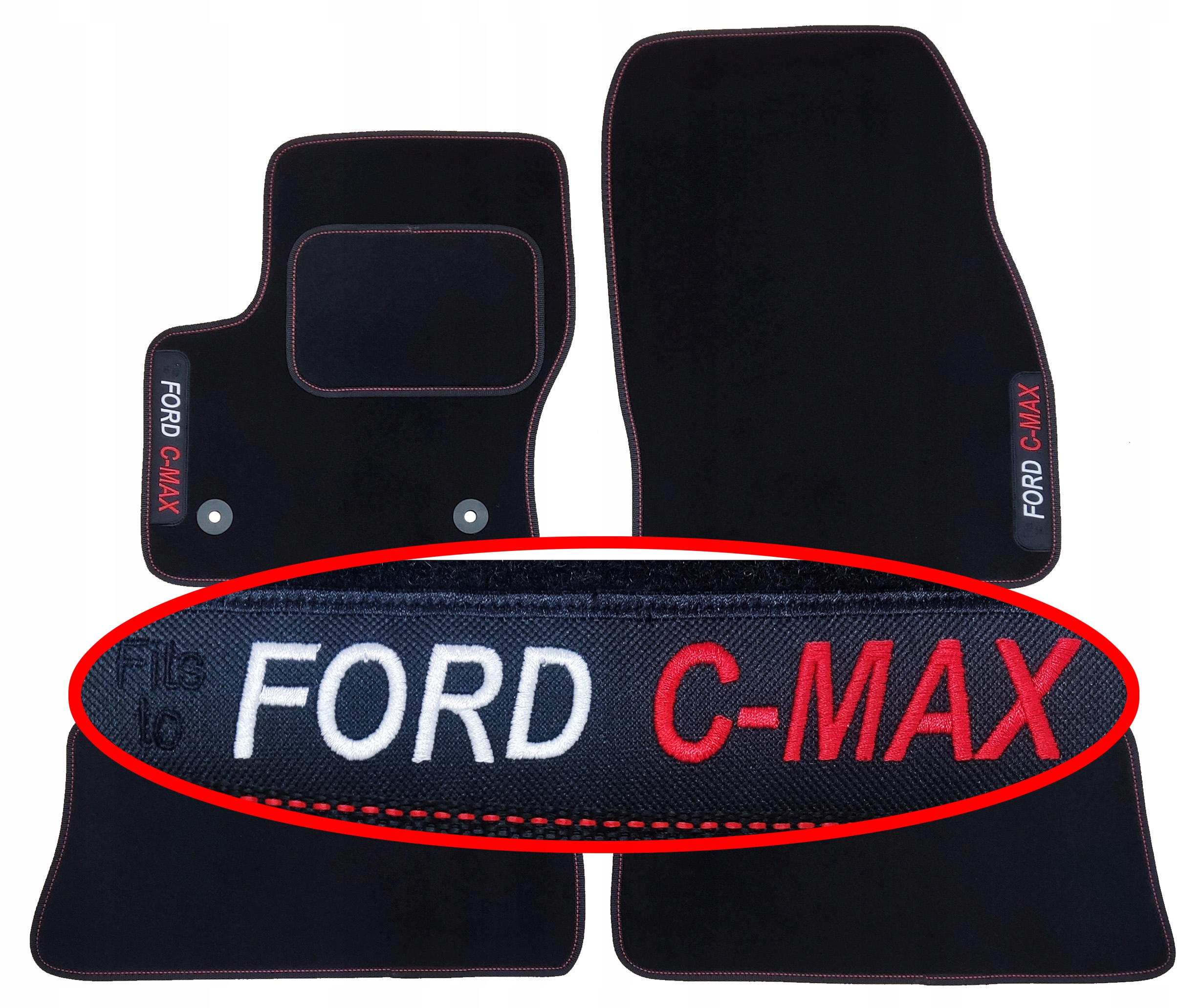 Ford C-max II od 2012-2019 Dywaniki welurowe do auta Haft