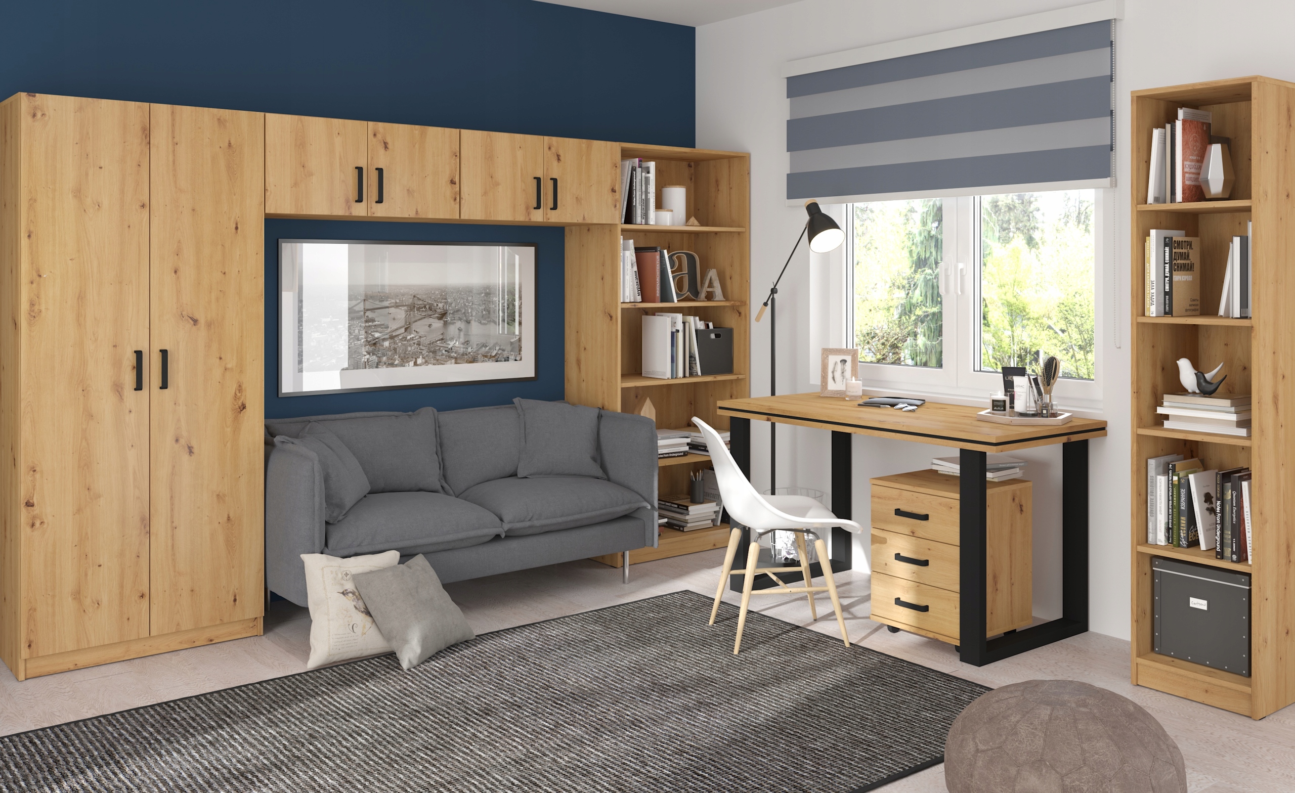 Regał wysoki otwarty meble biurowe modułowe OFFICE Kolekcja Office