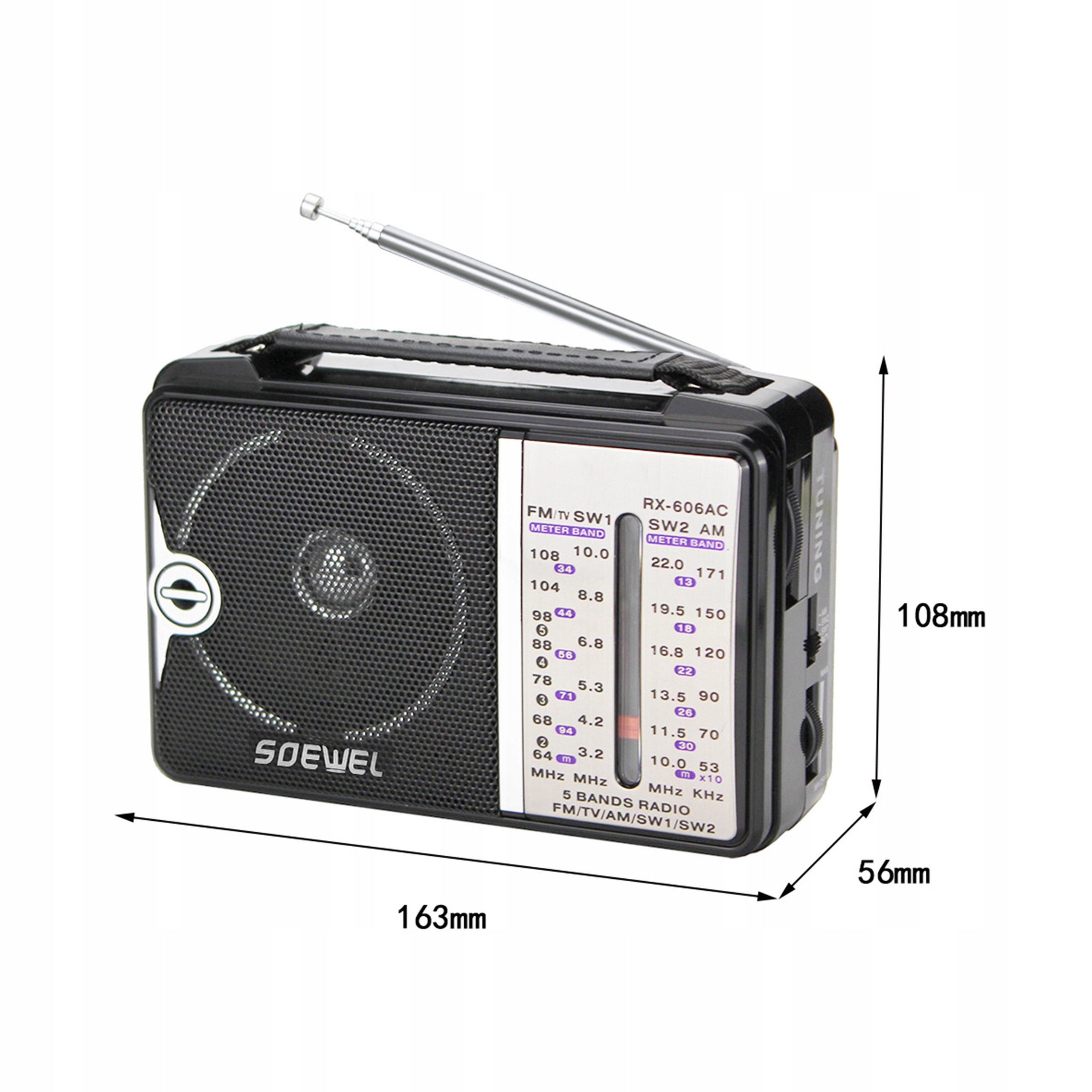RADIO KUCHENNE 230V PRZENOŚNE BUDOWLANE NA BATERIE Kod producenta AM FM SW