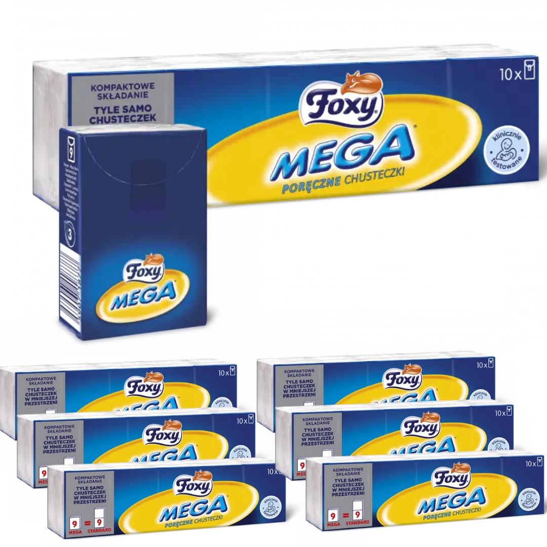 Chusteczki Higieniczne Foxy Mega mini (10x9 sztuk)