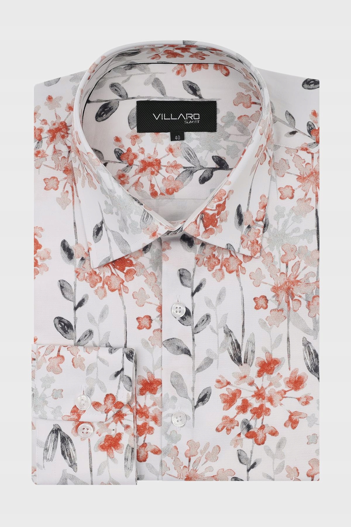 Pánská košile Rostlinný vzor 40-176/182 Slim Fit