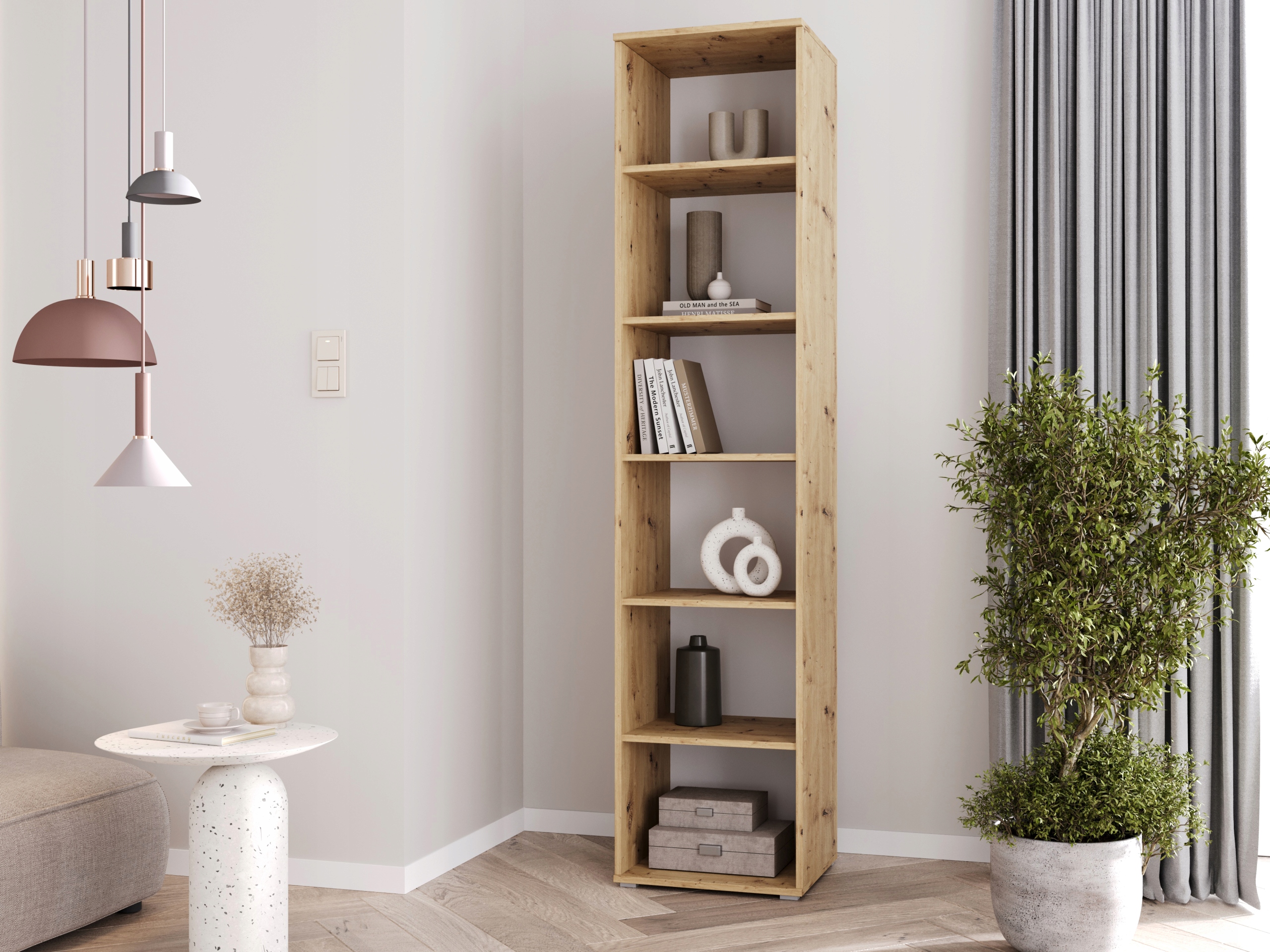 Regál artisan 30, vysoký regál na knihy do obývacího pokoje na hračky 30 cm