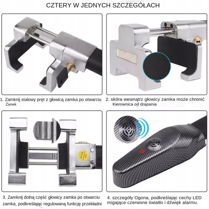 Blokada Kierownicy Samochodu Z Alarmem, Zabezpieczeniem Przed Kradzieżą EAN (GTIN) 0781108107913