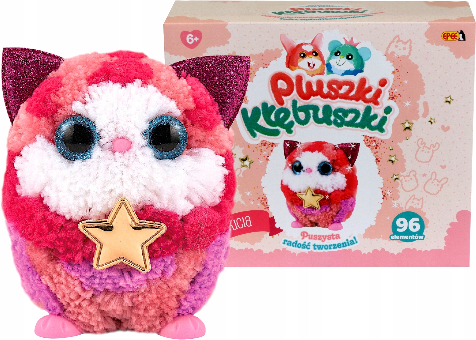 

Pluszki Kłębuszki Kicia Pluszak Z Włóczki 96 El 6+