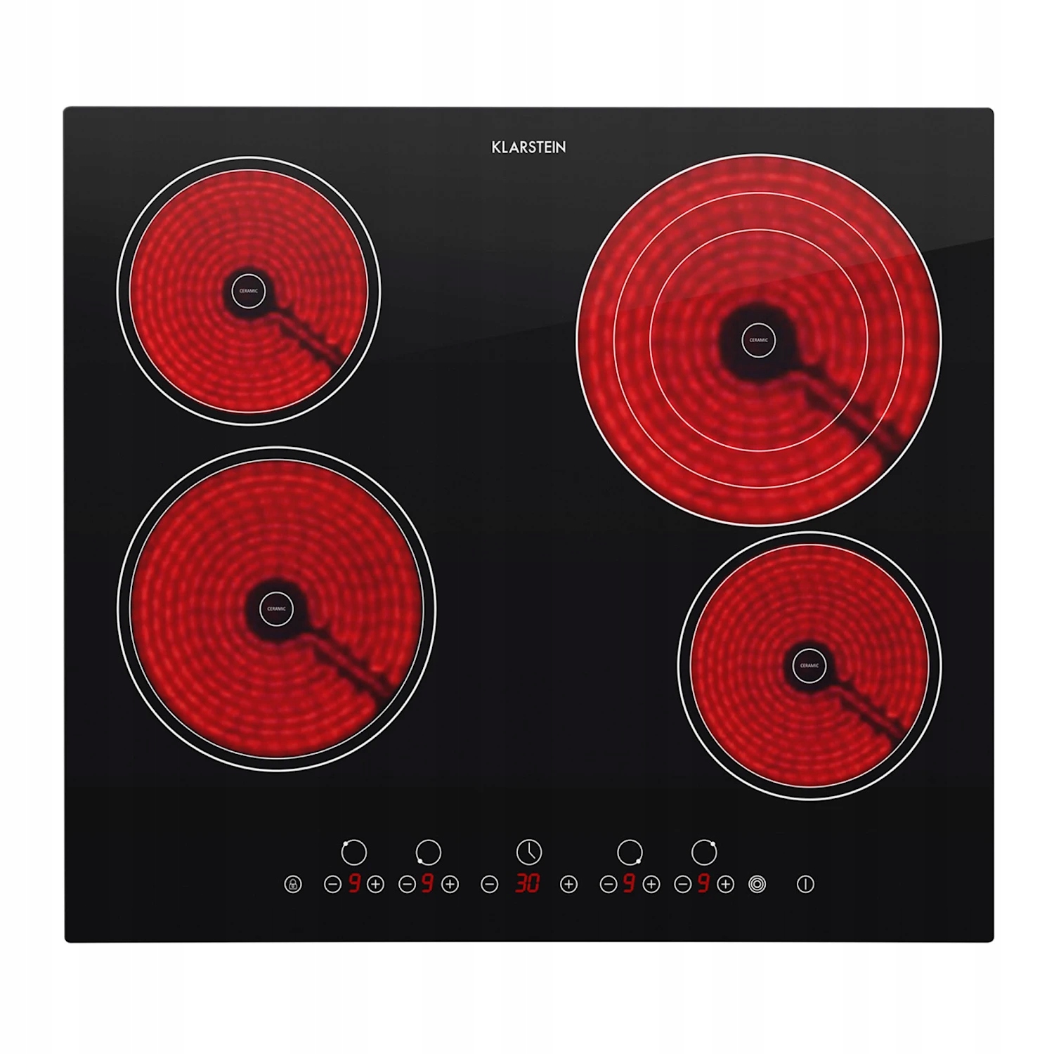 Płyta Ceramiczna Do Zabudowy Klarstein 4 Pola Grzewcze 6500 W 59 CM Czarna
