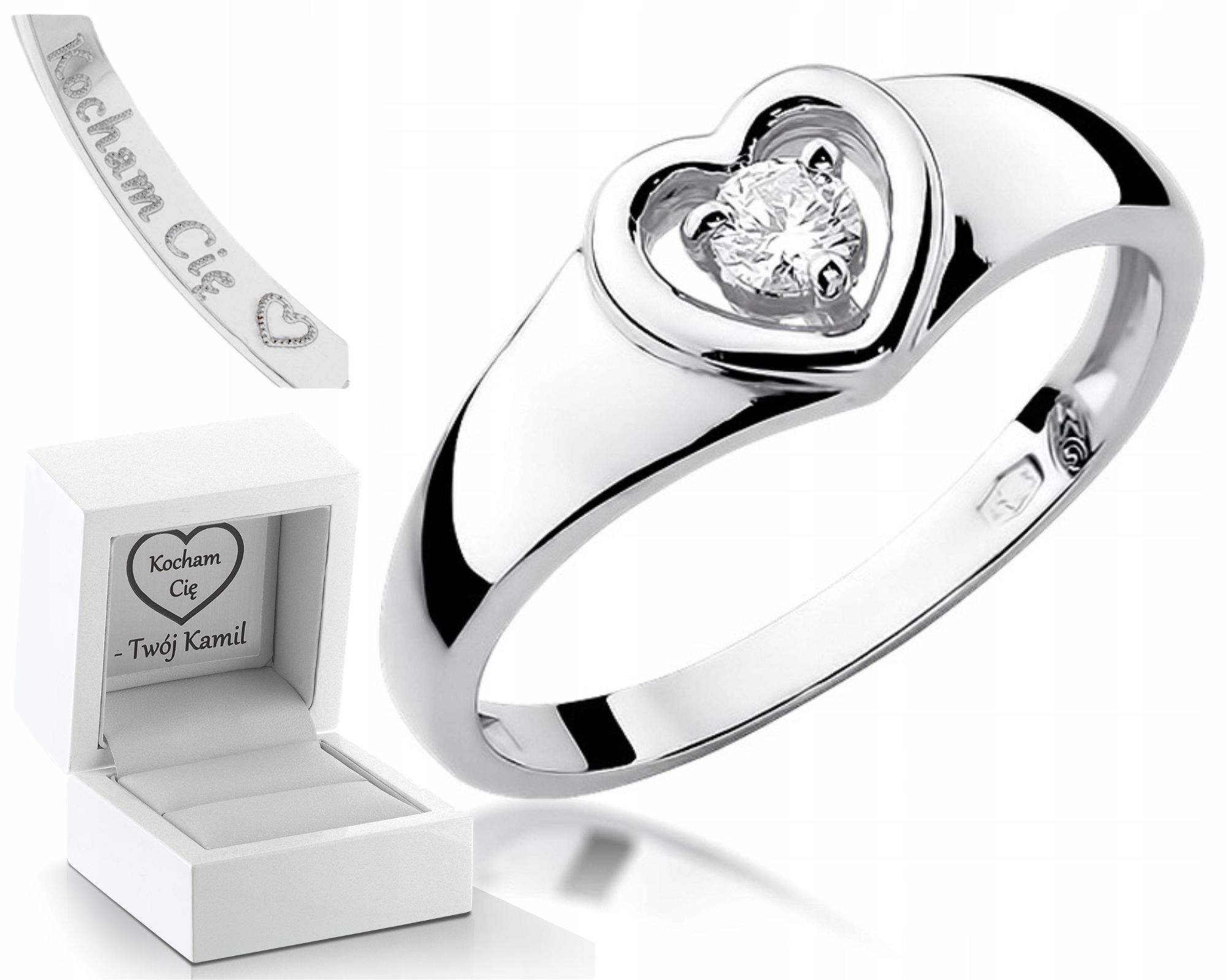 Bílý Zlatý Prsten Prstýnek Ryzost 585 14K