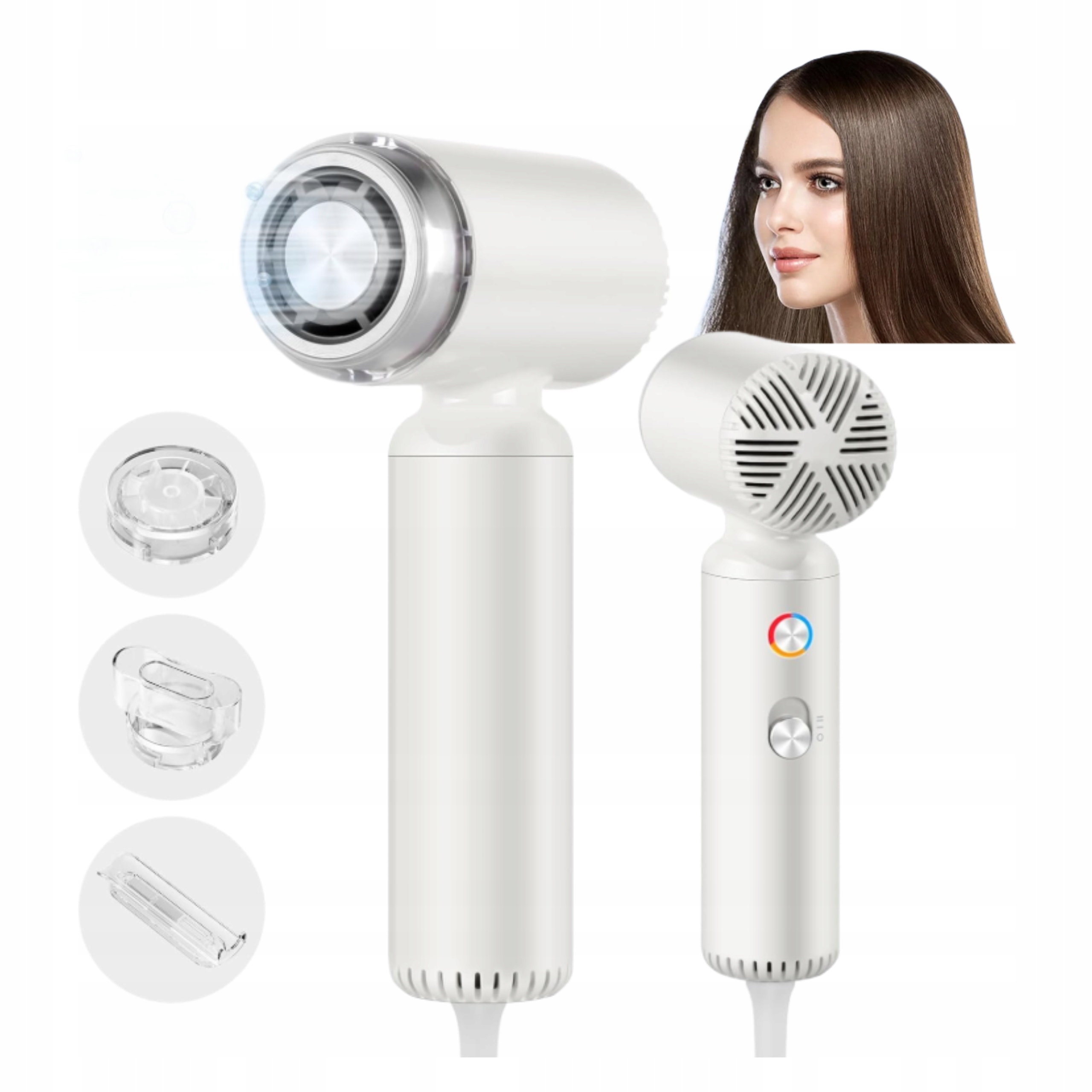 Iontová fén vlasů 1300W 110000RPM Superlehká podrozna bílá