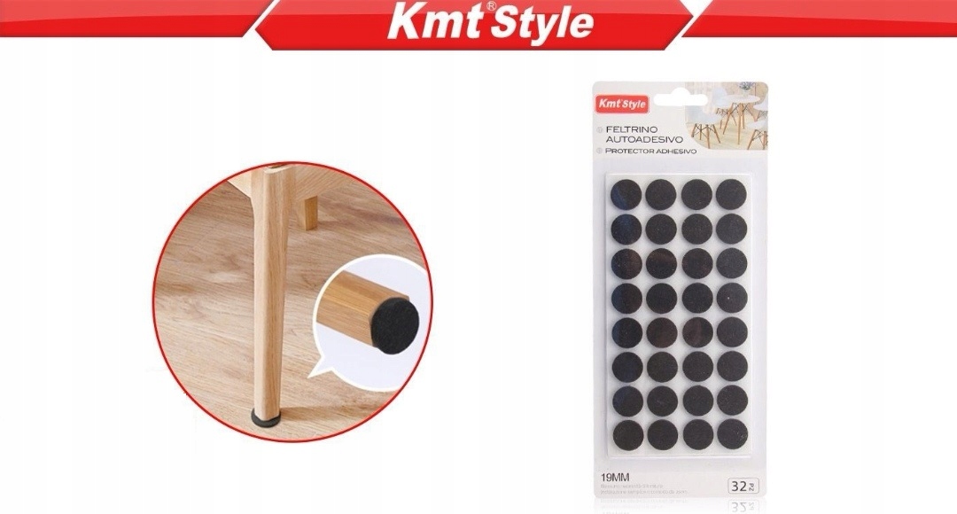 PODKŁADKI POD MEBLE FILCOWE FILC POD KRZESŁA 32szt Marka KMT