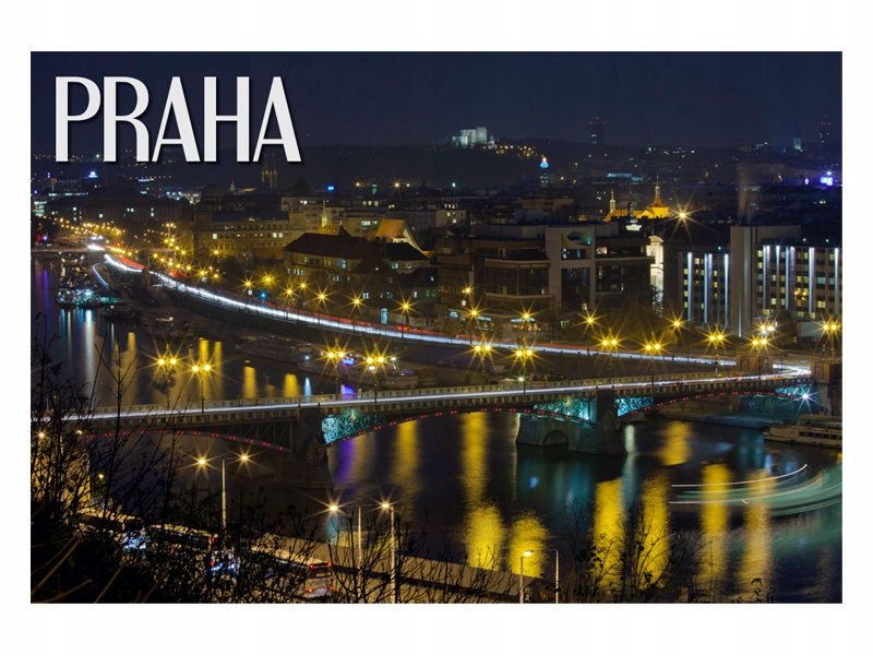

Praga Noc Pejzaż po zmroku Magnes na lodówkę
