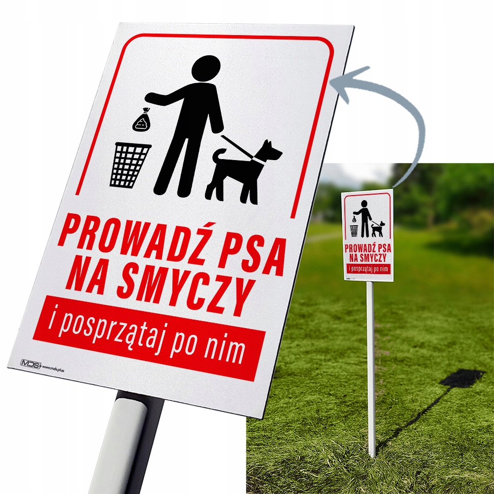 

Tabliczka Prowadź Psa Na Smyczy I Posprzątaj 50cm