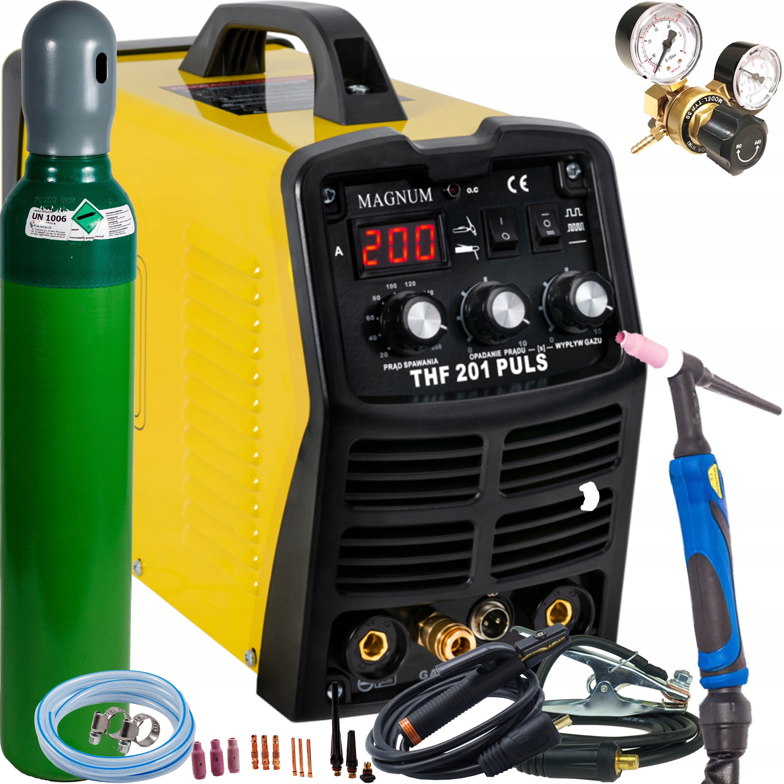 Svařovací stroj Magnum Tig Thf 201P Hf DC Mma 200A 230V LCD 60% SET3