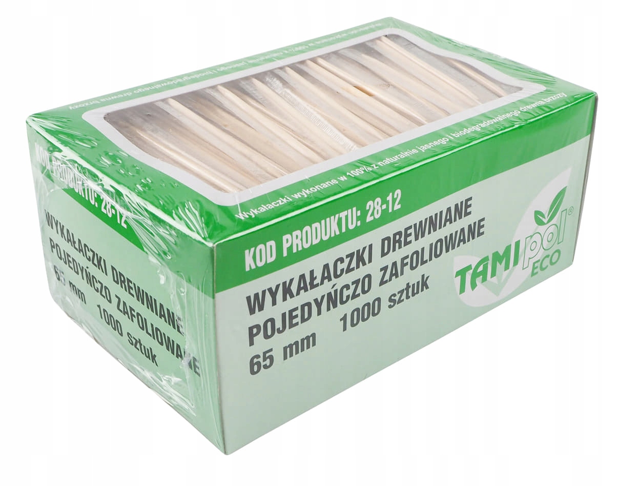 

Wykałaczki drewniane pakowane osobno 1000 sztuk