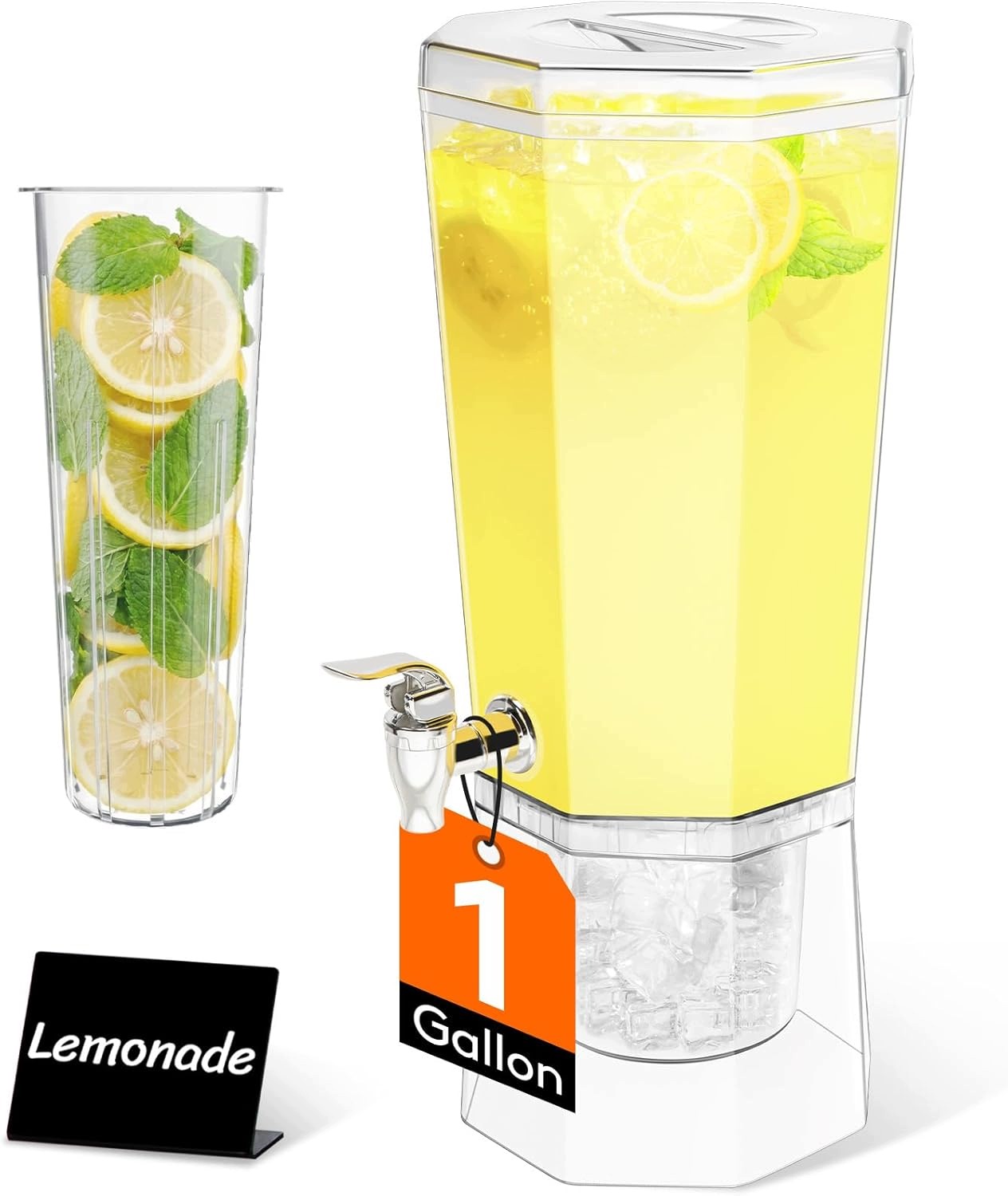 Dávkovač Nápojů 4 L S Kohoutkem, Filtr Na Ovoce, Základna Na Led