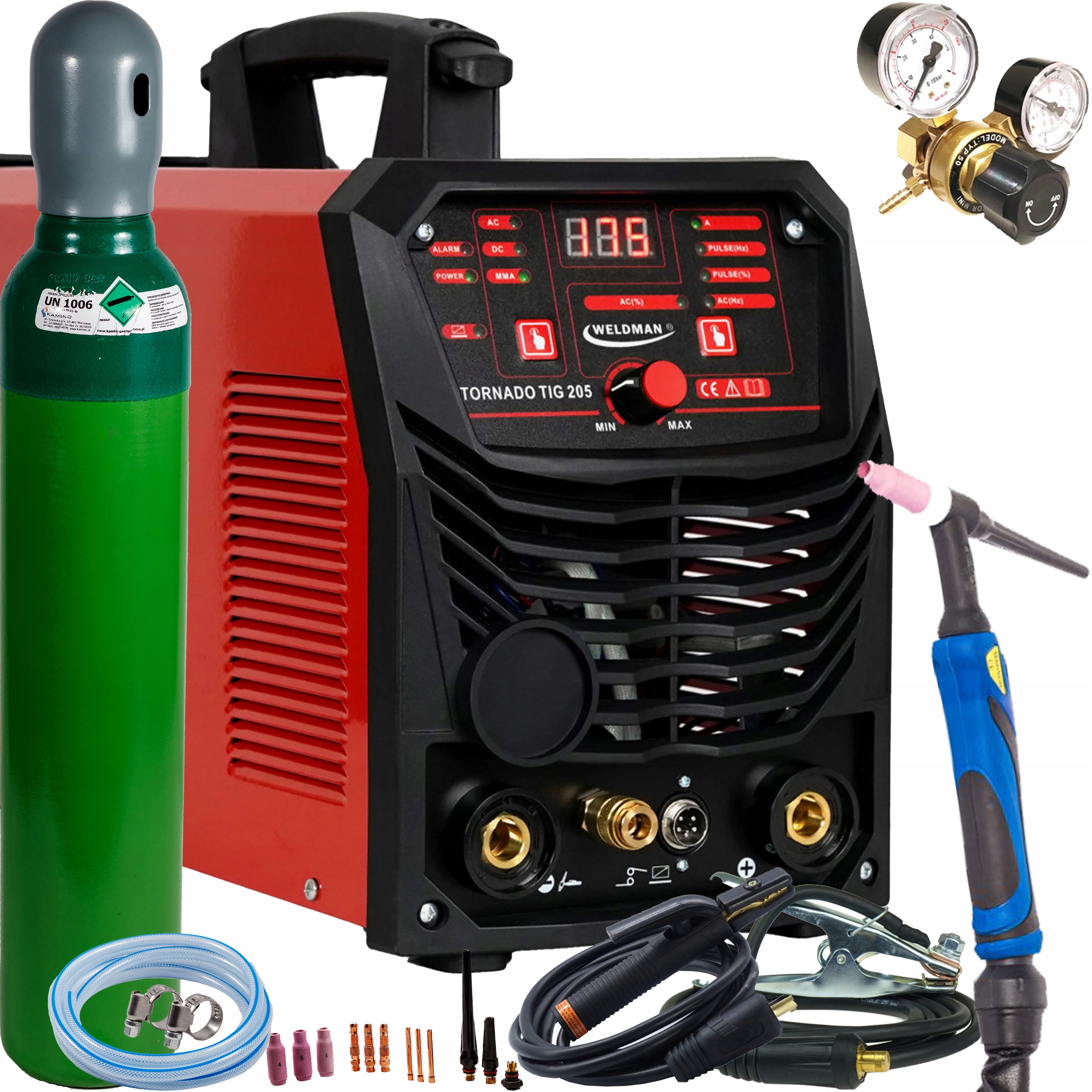 Weldman Tornado Tig 205 Ac/dc Hf Puls Svařovací stroj Tig Mma 200A Igbt SET3