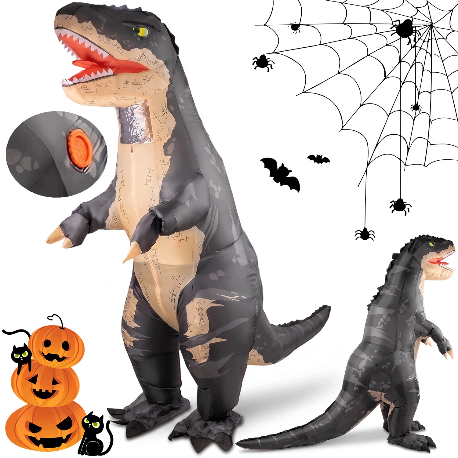 Kostým Dinosaura Samonafukovací Převlek Kostým Dinosaurus Trvanlivý 160-190 CM