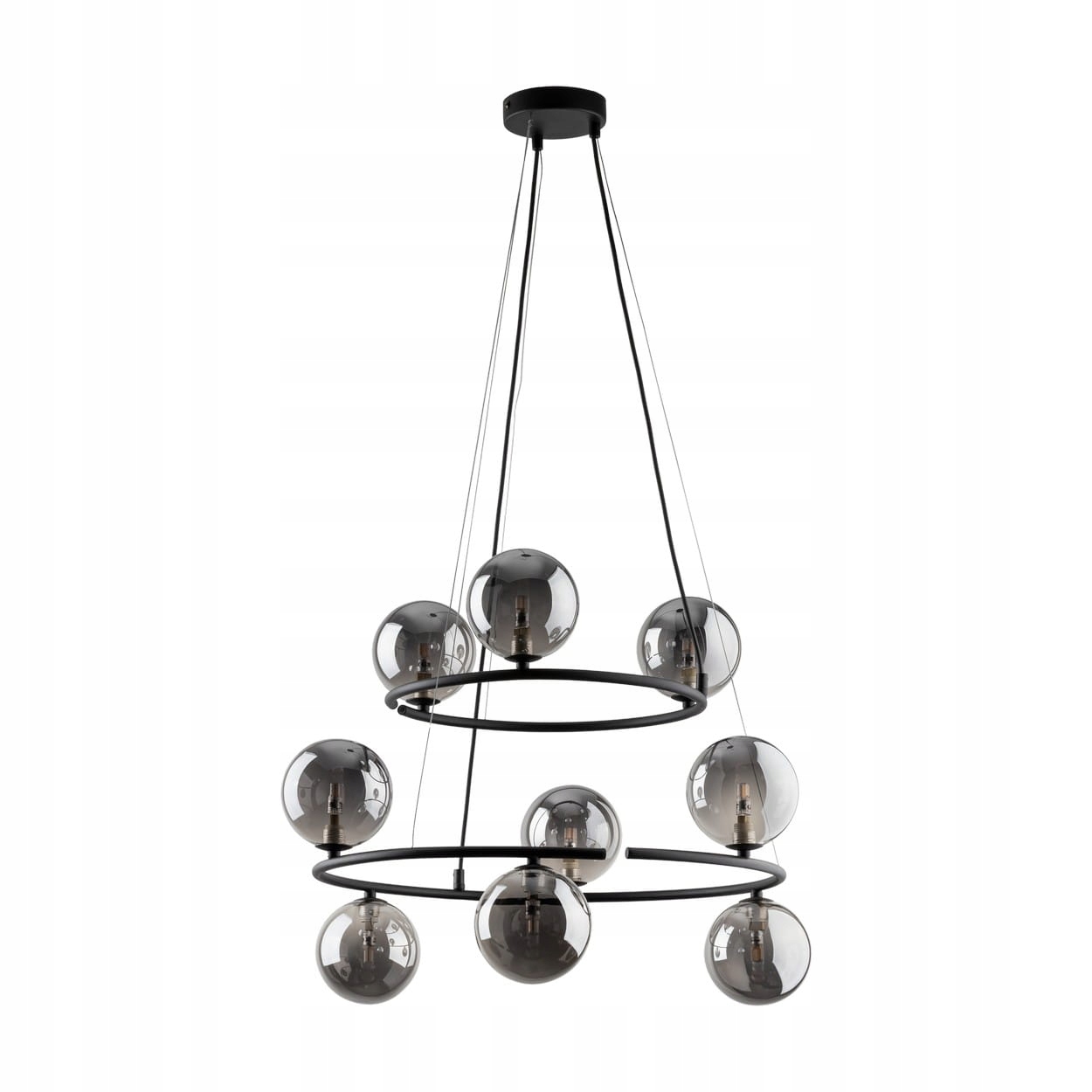 Lampa wisząca do salonu, szklane klosze na obręczach 9xG9 Tk Lighting