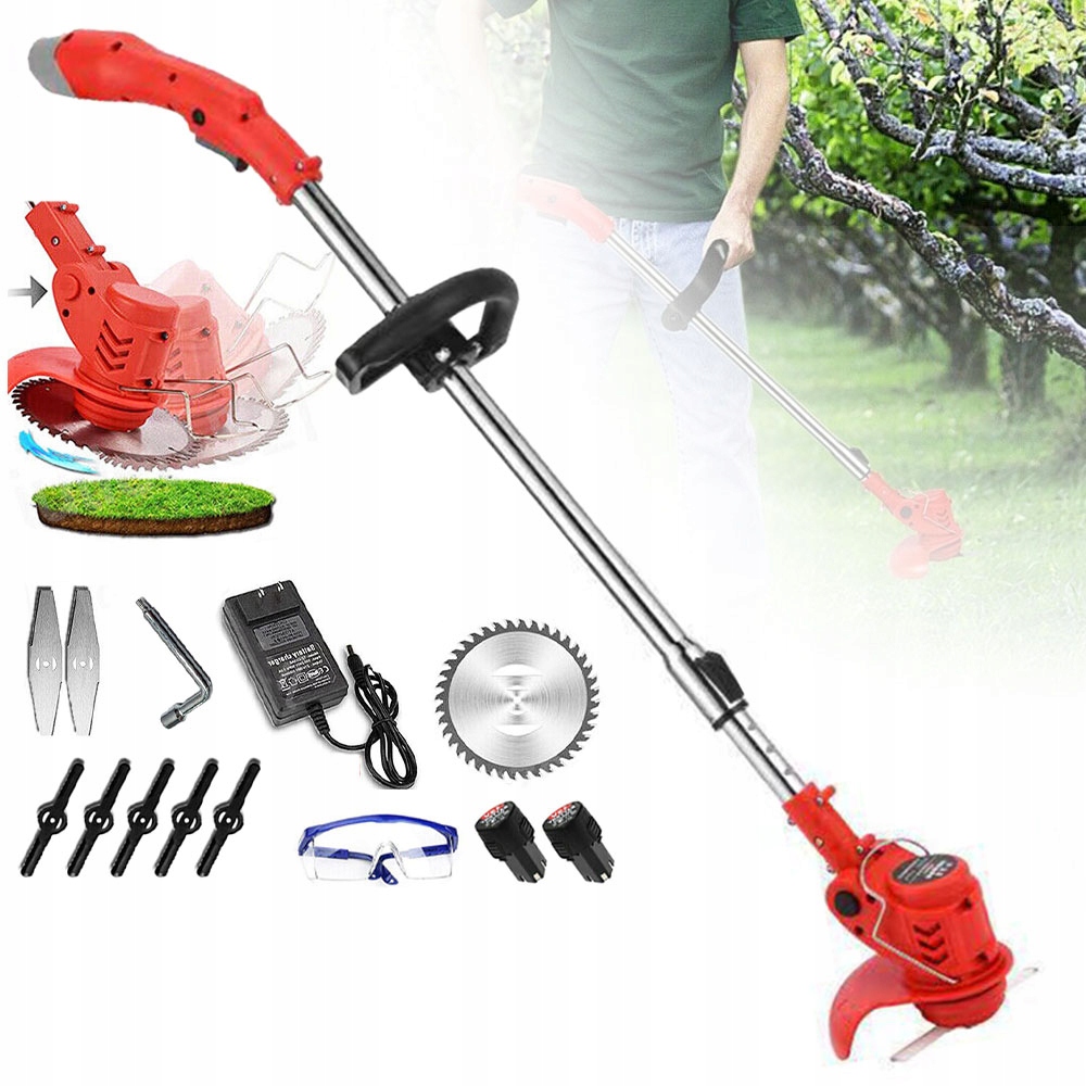 Aku Sekačka 12V S Nastavitelnou Výškou 90-120 cm 3 Nože 2 Baterie