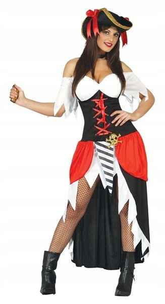 Kostým Pirátka Pirátky Klobouk Korsarka Pirát XL