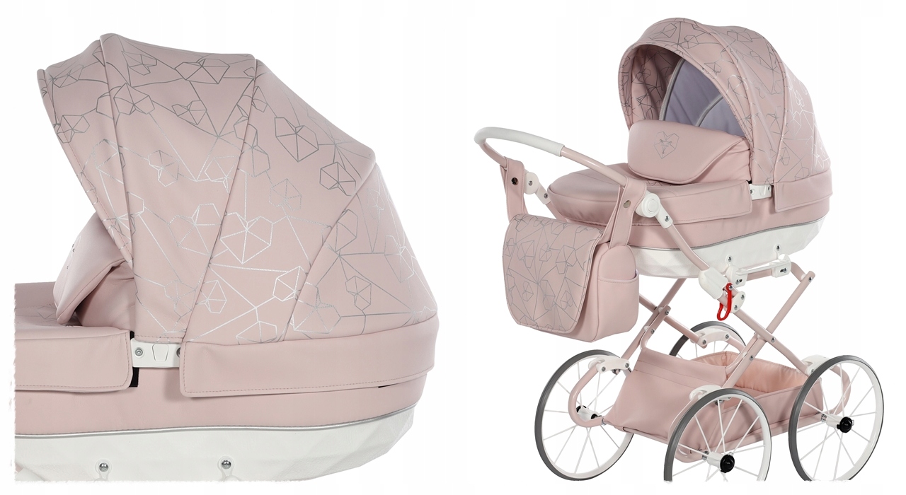 wózek lalkowy retro TAKO eko skóra Junama Heart Mini na prezent Marka Tako