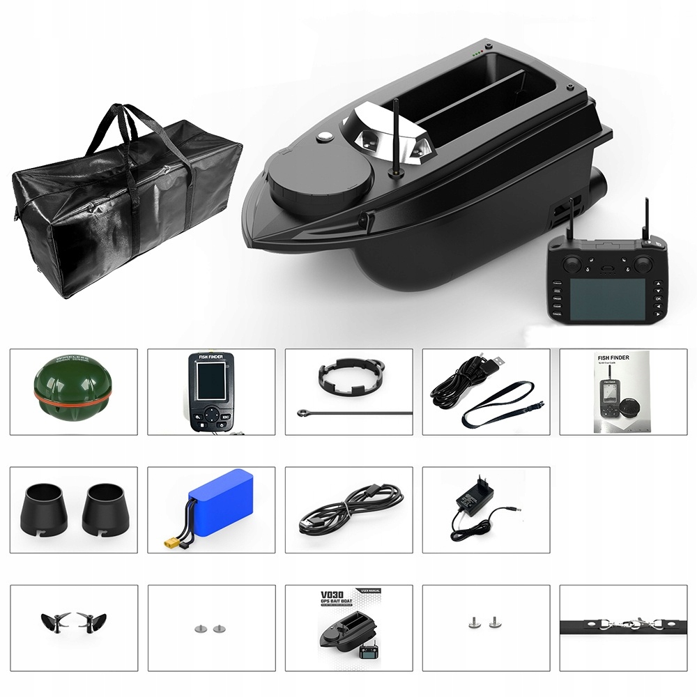 Návnadová Loď Flytec V030 Gps Auto Návrat 1X 20000 Mah Echosonda