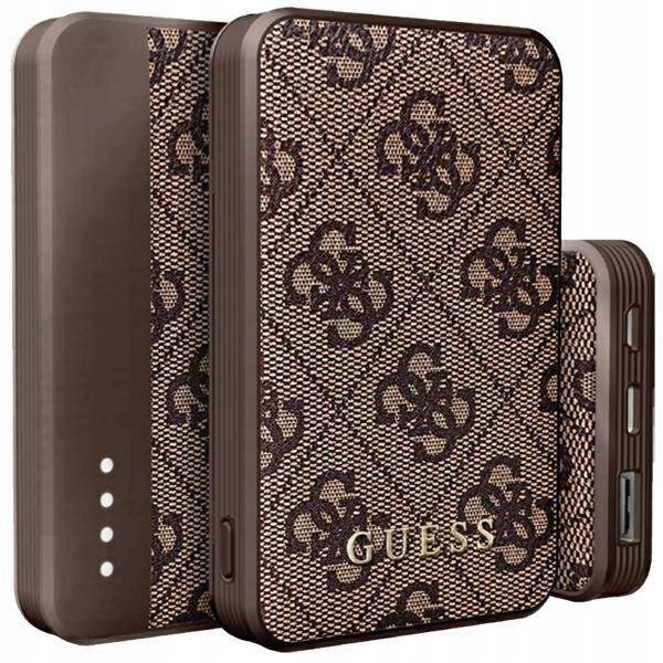 Guess Powerbank 18W GUPB10DP4GEGW 10000mAh hnědá/brown 4G Leather