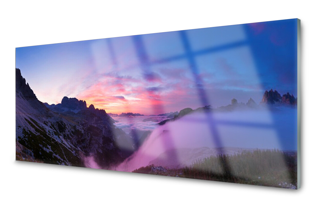 

Panel szklany do kuchni Mgła Góry Wschód 125x50