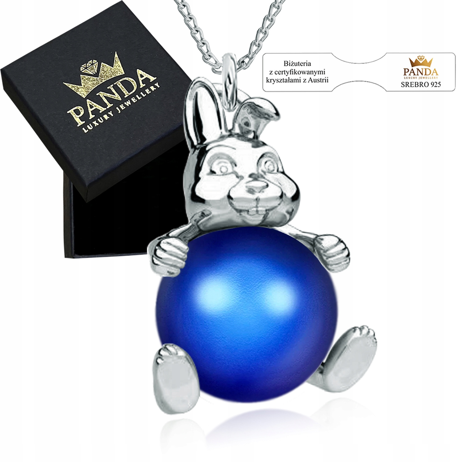 Přívěsek s perlou Králíček Náhrdelník 925 Dárek k Den dětí