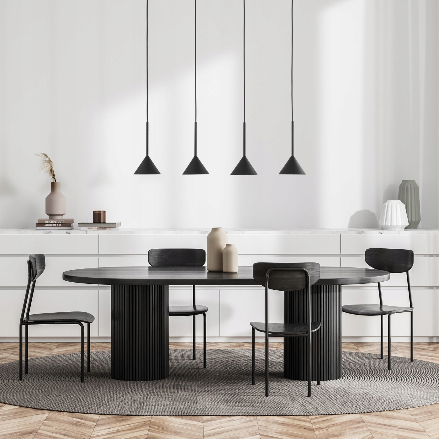 Závěsná lustrová lampa Tk Lighting Cono mini black IV 10305 4xGU10 lišta