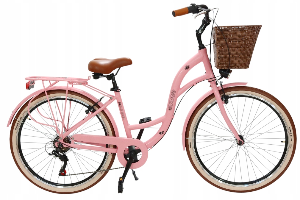 Aluminiowy Lekki Rower Damski 26 " Cali Shimano Różowy Miejski Na Komunię