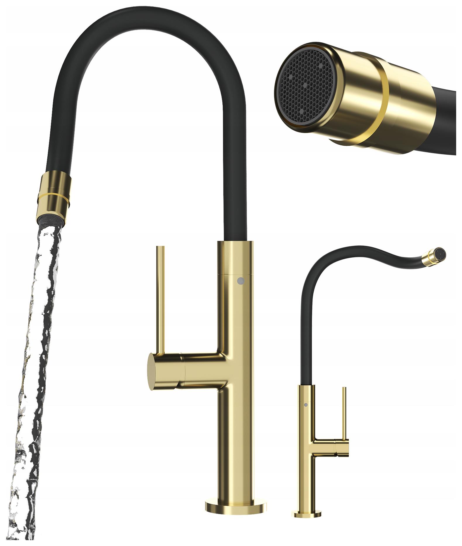 Kuchynská Batéria S Flexibilnou Výpustnou Hadicou Zlatá Staré Zlato Oti Kohútik Do Drezu