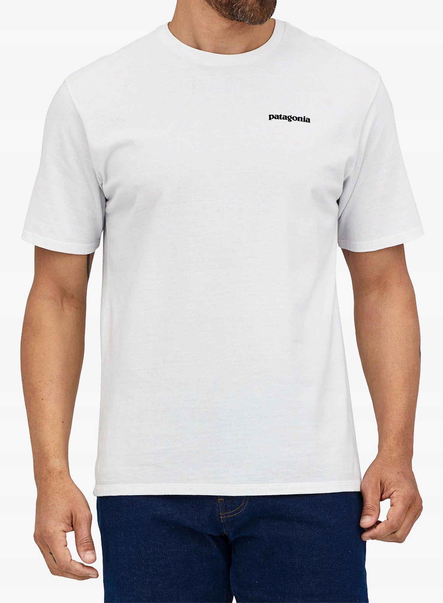 Bavlněné tričko Patagonia P-6 Logo Responsibili-Tee bílé L