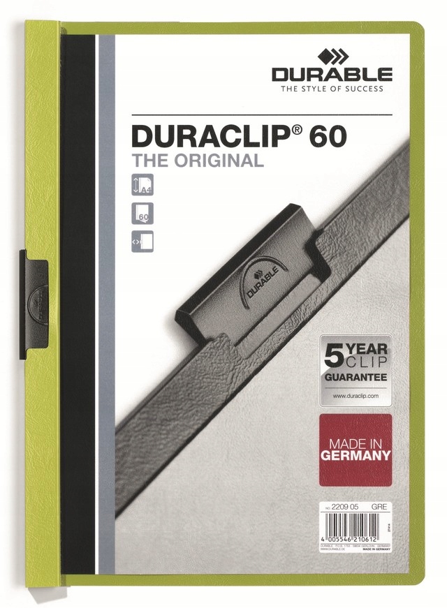 

Skoroszyt z klipsem Durable Duraclip 60 zielony