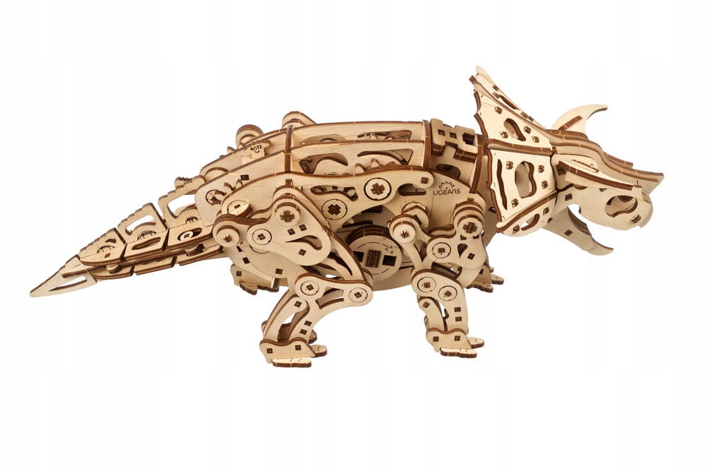 Dinozaur Triceratops Ugears drewniany model 3d gratis próbka kawy 50g Marka Ugears