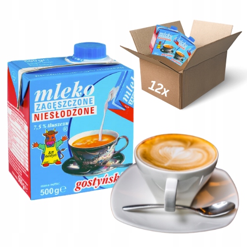 Levně 12 x Zahuštěné mléko neslazené gostinské 7,5 % tuku 500 ml