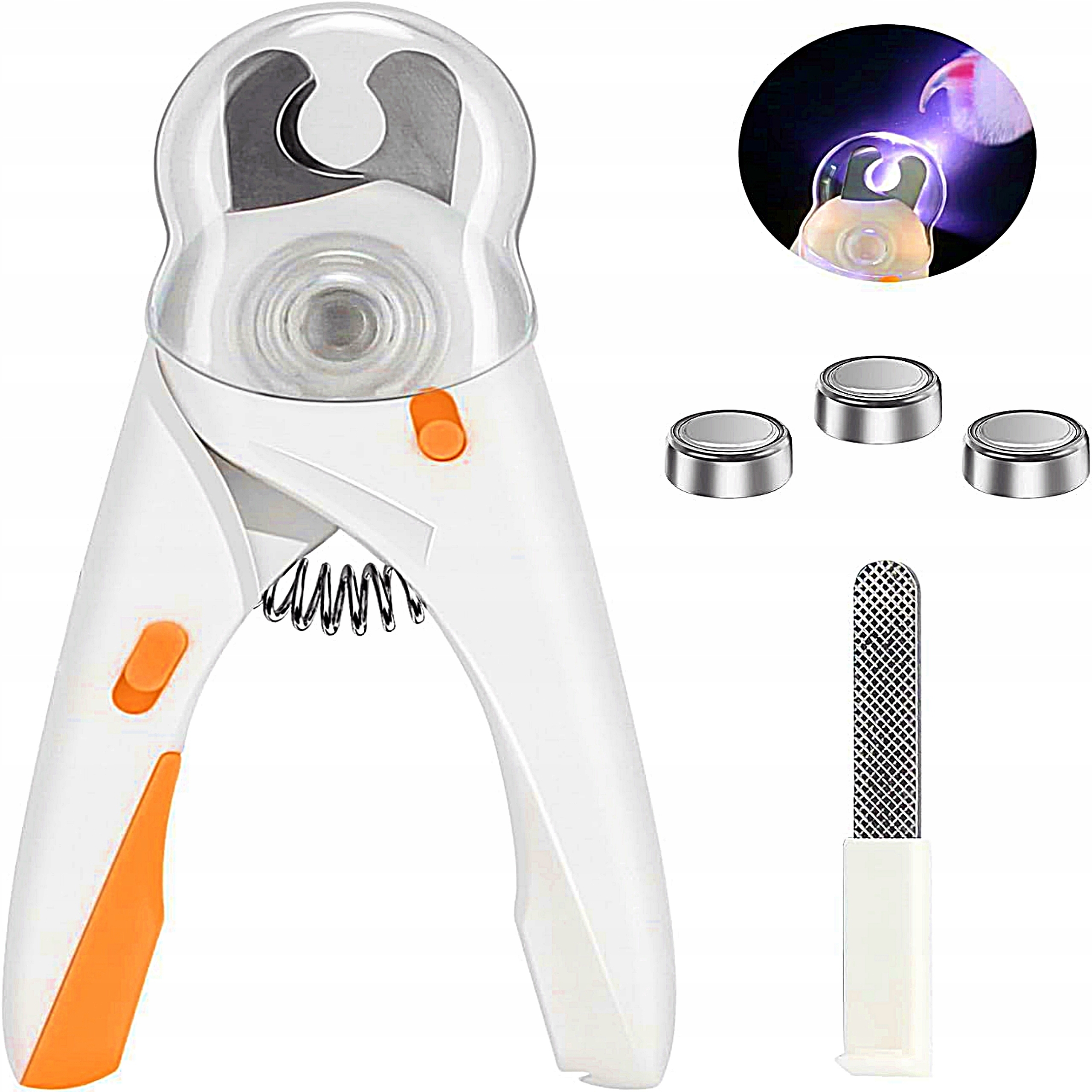 Levně Kleštičky na drápky pro psa kočku Led Silné Pilník