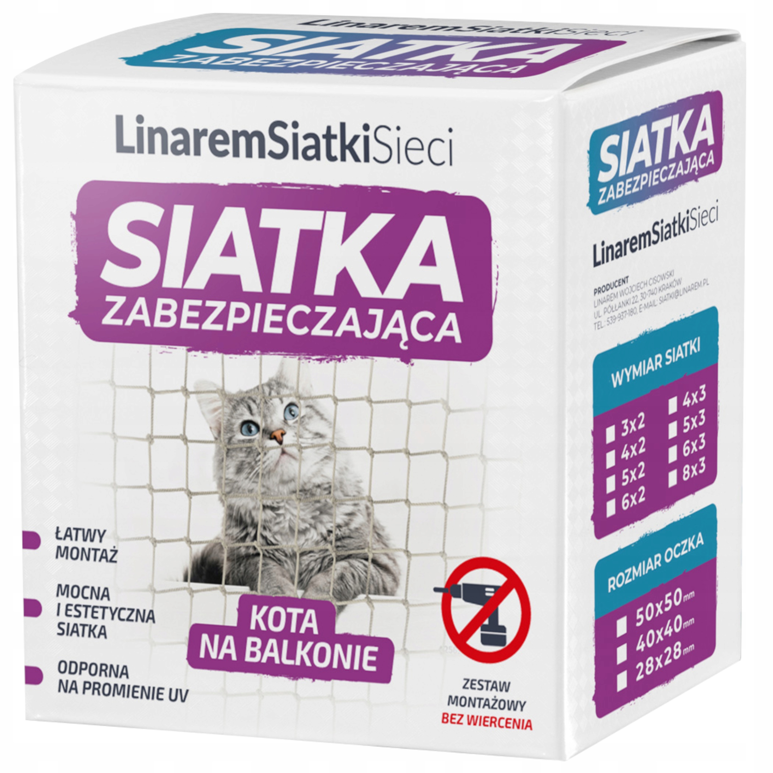 Set Síťka Na Balkón 5x3m Pro Kočky Ptáci Síť Bezpečné Kočky Sada Bez Vrtání