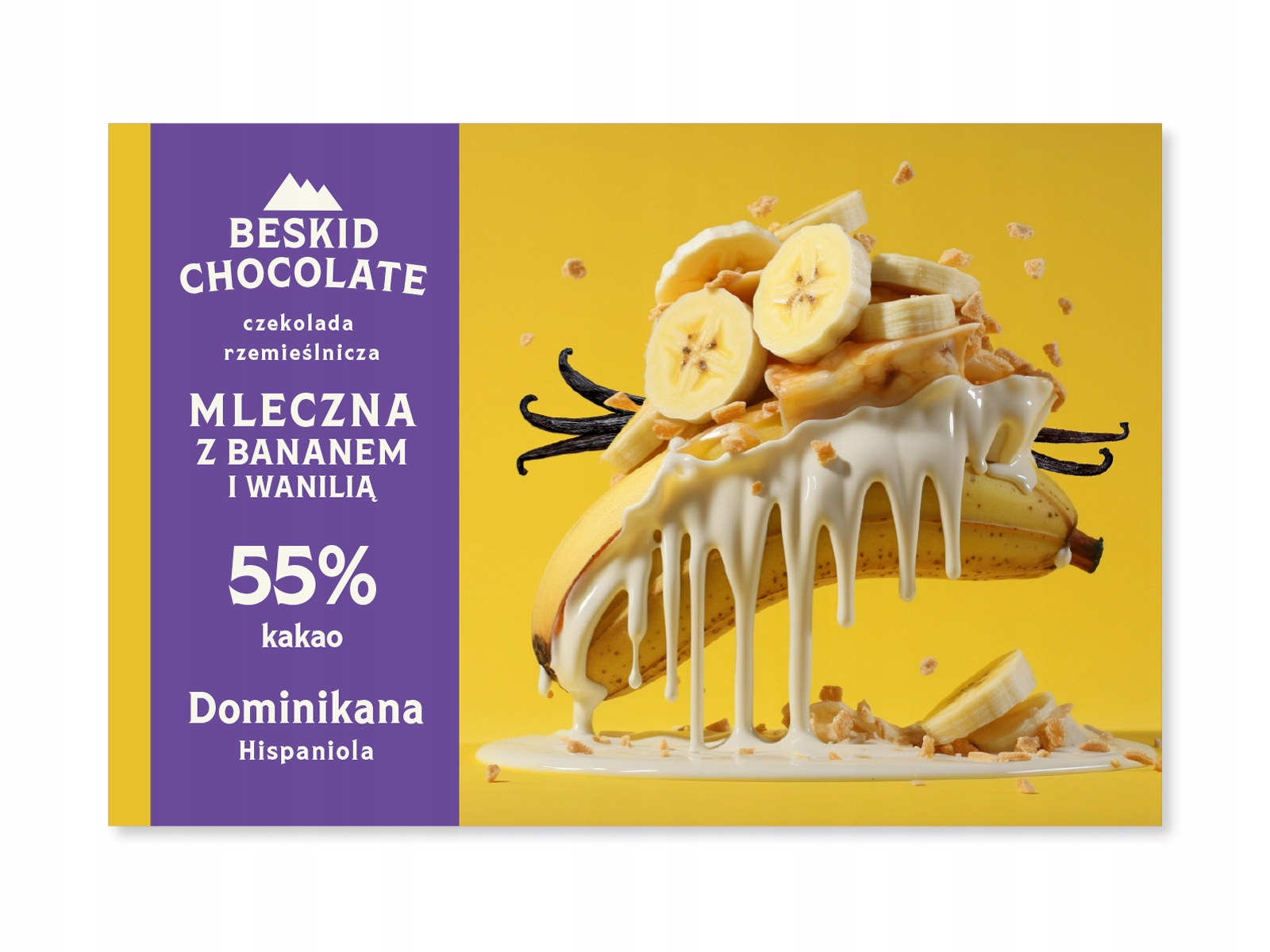 Levně 2x Čokoláda S Banánem A Vanilkou Beskid Chocolate 70 g