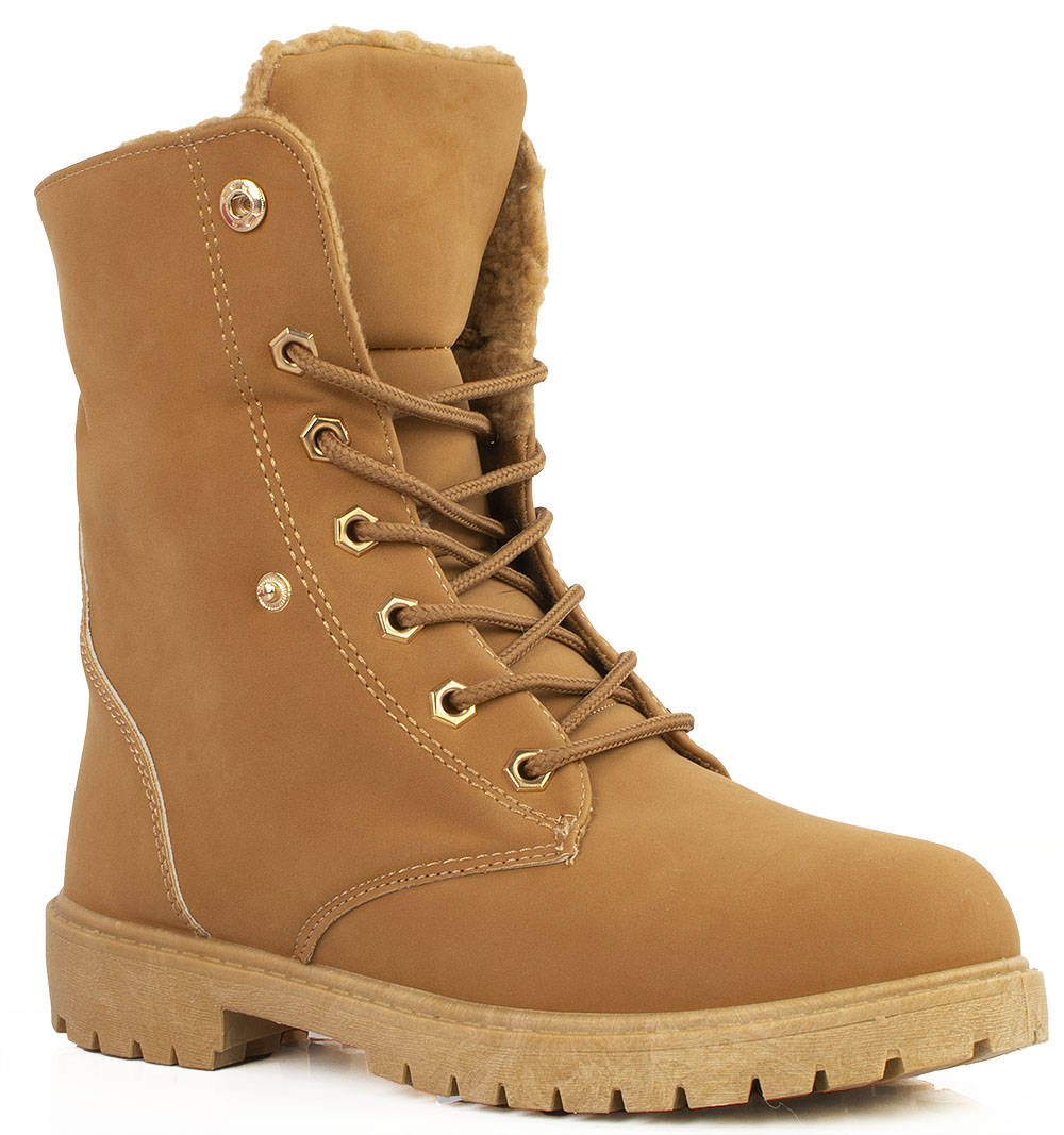 

6817 Camel Ocieplane Traperki Botki Timberki 37