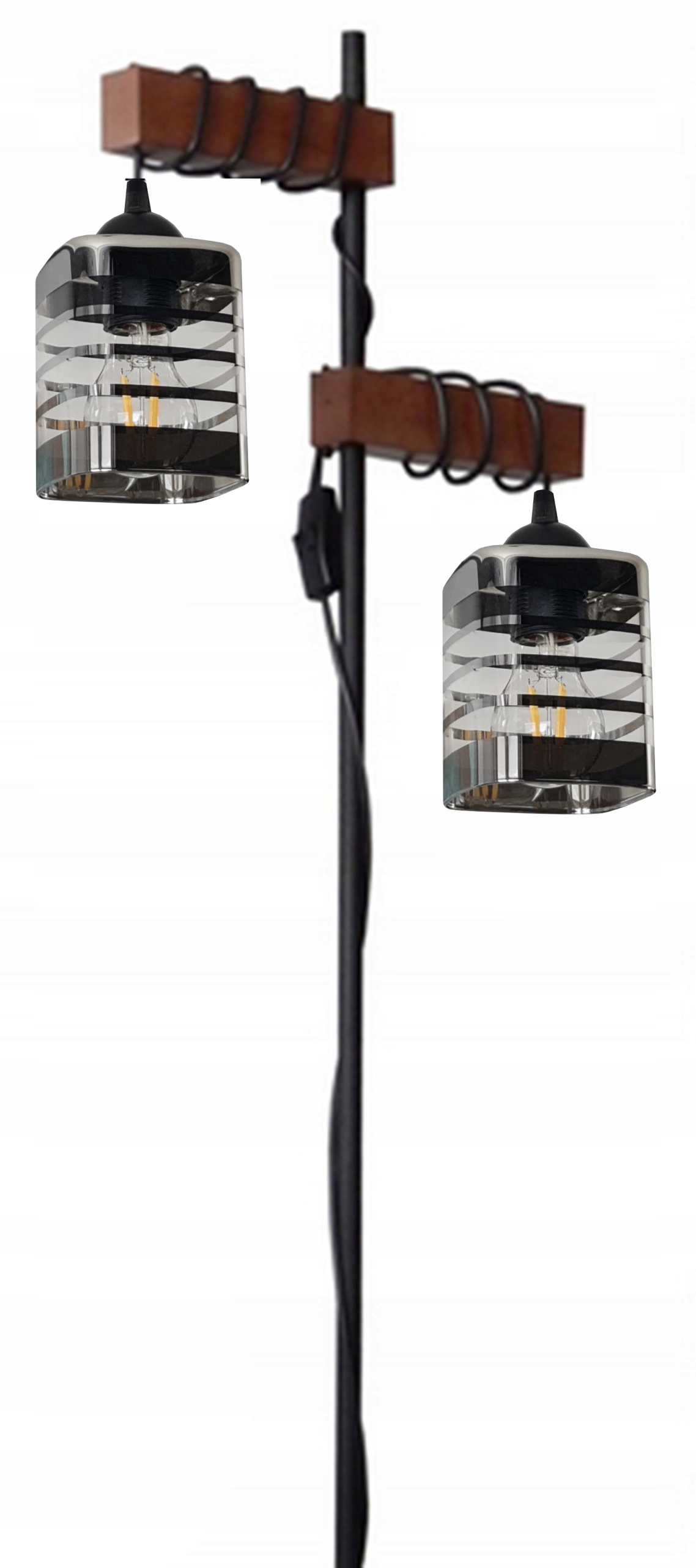 Stojací Lampa Led Loft E27 Dřevo Do Obývacího Pokoje Ložnice Moderní