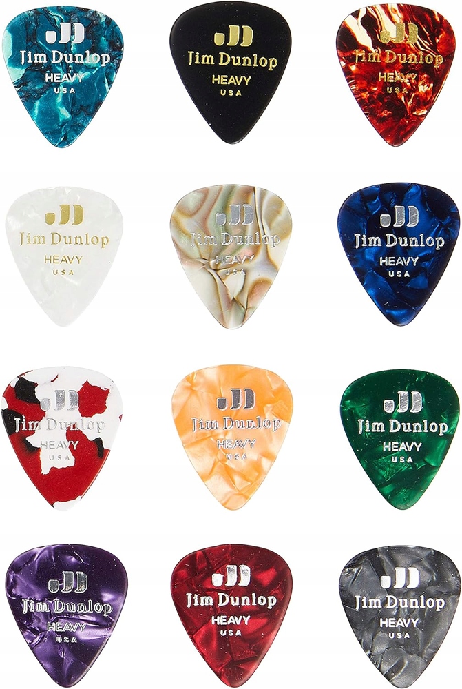 Dunlop PVP107 Genuine Celluloid Pick Variety Players Pack Zestaw 12 szt.